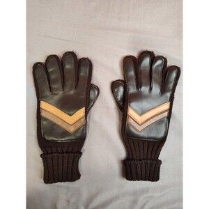 Vintage Men's English Village Acrylic Gloves Brown One Size